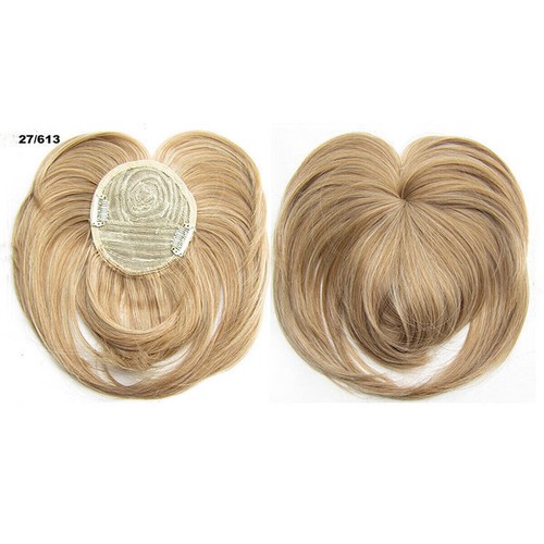 Women Lady Hair Toupee Topper Piece Thin Clip in Top Short Staright Hairpiece - Picture 4 of 17