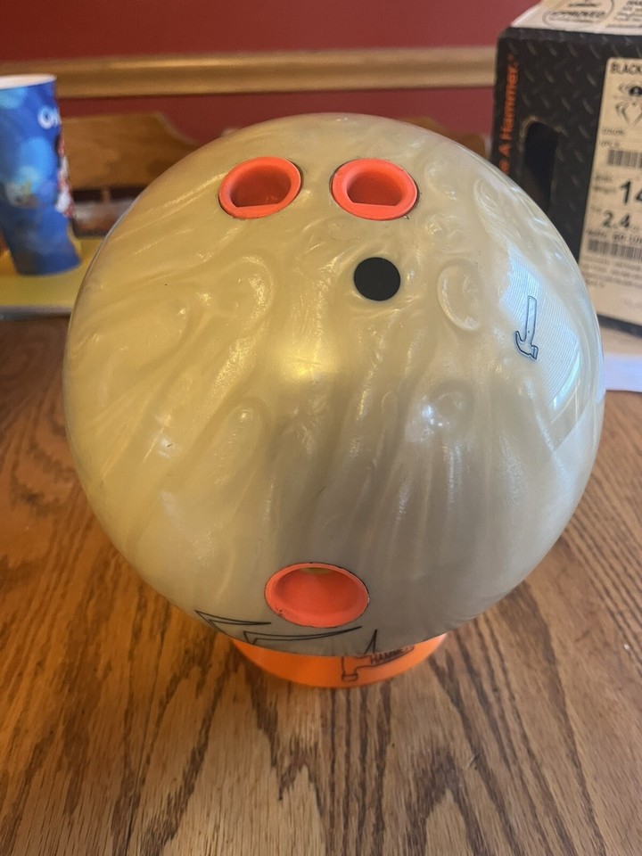 Used 14 Lb Hammer Black Widow Ghost Pearl Bowling Ball LOW Games eBay