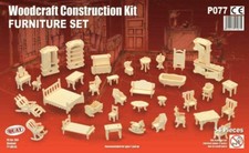 Furniture Set Woodcraft Construction Kit - FSC Wooden 3D Model For Kids Adults