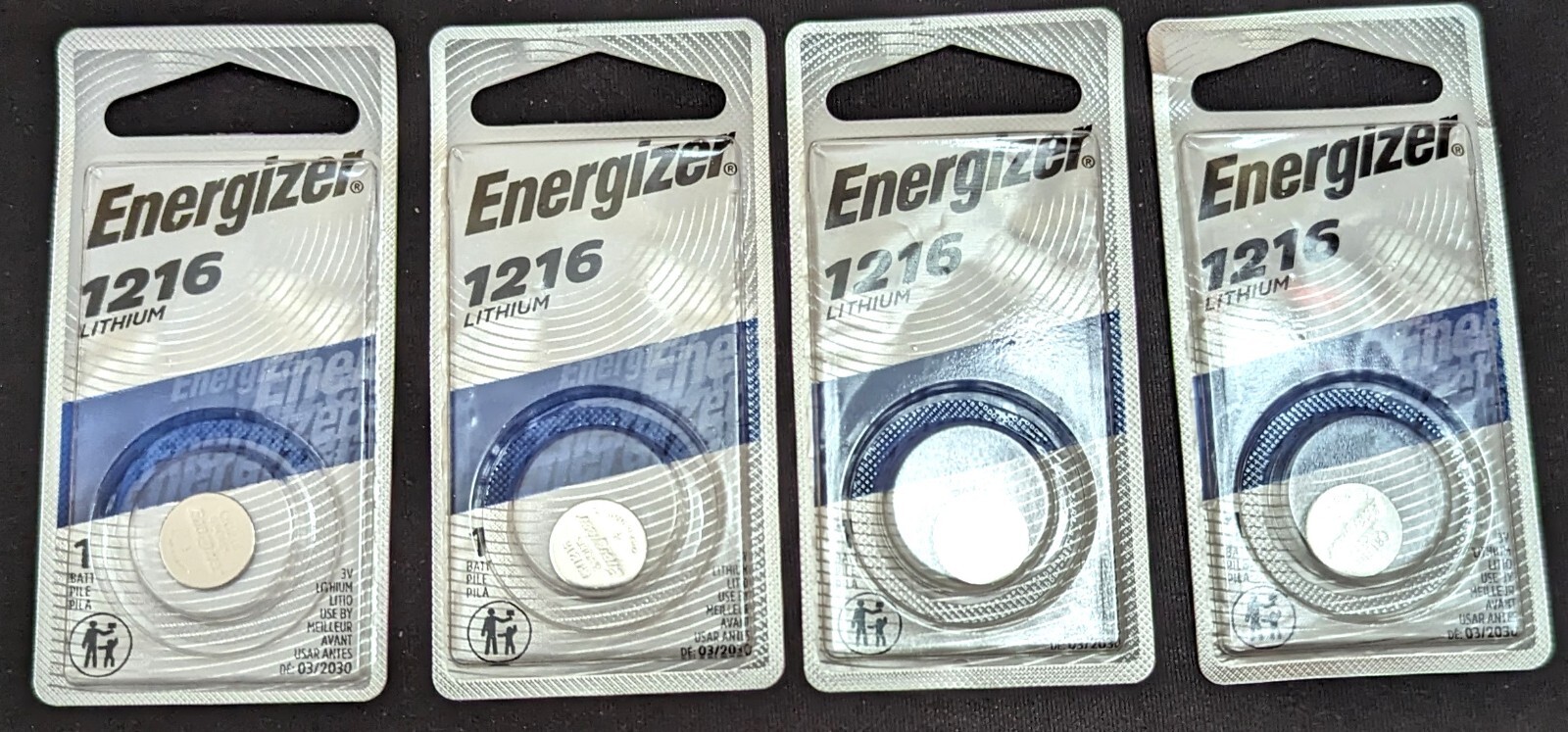 Four (4) Energizer 1216 Lithium Battery Packs Expiration Date March