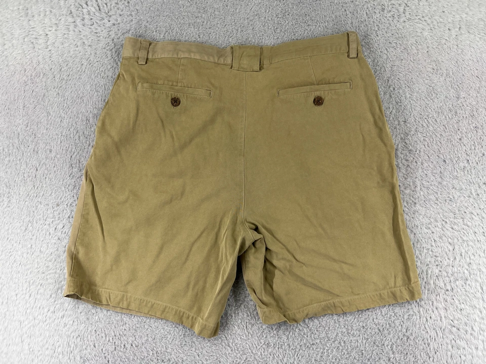 Pantalones Cortos Tommy Bahama Para Hombres 36 Beige Khaiki Plisado Frente Resort Playa Mezcla de Seda Foto 2 de 4