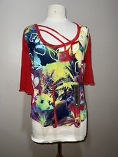 Multi Color Floral Top Blouse Shirt