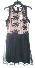 Speechless Black Lace Bodice & Netted Overlay Skirt Evening Dress NWT$58 Sz 11  