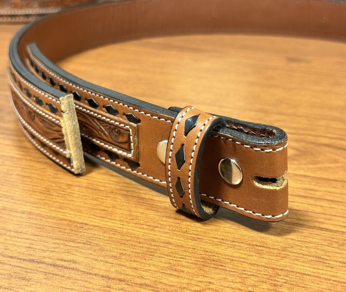 MENS BELT THICK WESTERN GUN HOLSTER BELT HEAVY DUTY 14 OZ LEATHER
