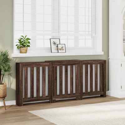 Radiator Cover Smoked Oak 78x20x82 Cm Engineered Wood VidaXL | UK