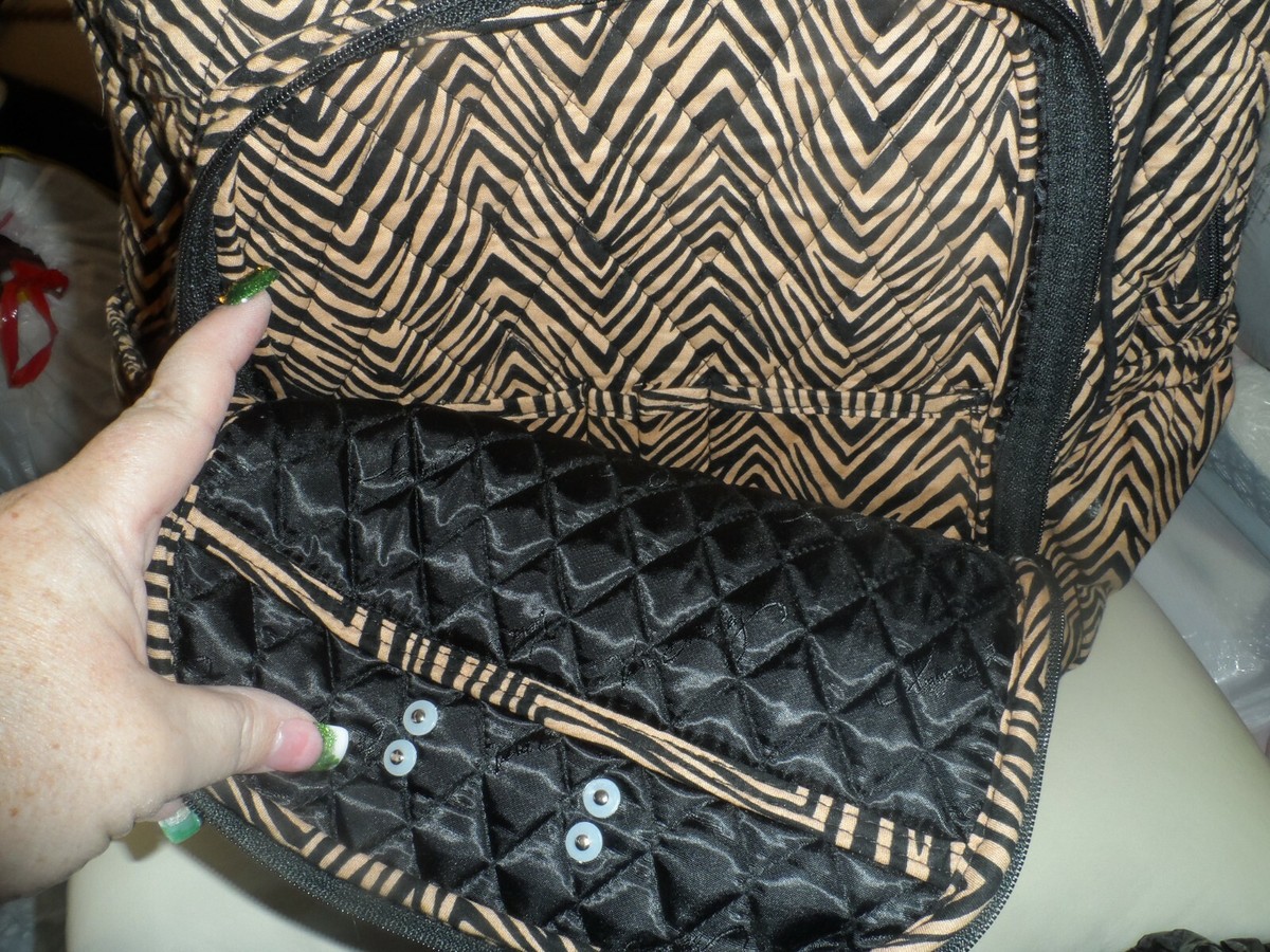 Vera Bradley Campus Backpack in brown/black Zebra pattern | eBay