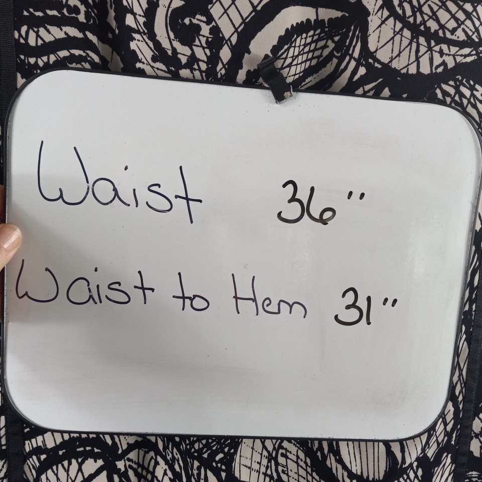 Worthington Pencil Skirt Women's Size 18 Black Tan Floral Midi Lined