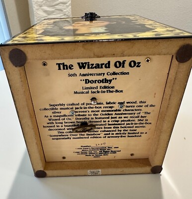 Dorothy Wizard of Oz Enesco Disney Music Box Jack In the Box | eBay