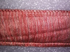 6 yards BRUSH FRINGE 2"-MAUVE PINK/BEIGE- Upholstery Drapery Pillow Fabric Trim
