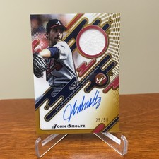 2025 Topps Pristine Pieces Autograph Relic John Smoltz Gold Refractor /50