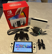 Nintendo Switch OLED Model Console White With Dock, Cables, Boxed & Controller