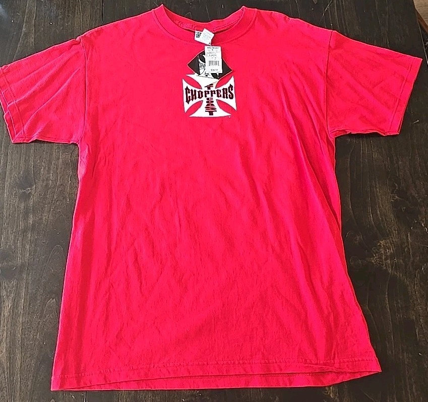 Vintage Y2K West Coast Choppers Shirt Size L Red WCC Jesse Who