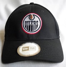 NEW ERA Edmonton OILERS Y2K Hat Cap Black Size M/L NHL Structured Embroidered