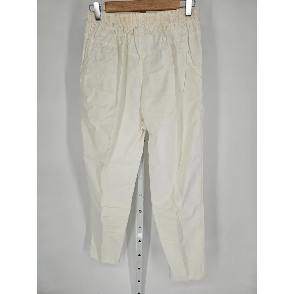 Gitano Women's Straight Leg Cotton White high Rise Elastic Waist Pant Size 16 - Image 4 of 4