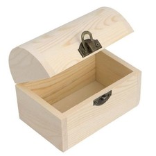Hsiwto Plain Unfinished Wood Box, Unpainted Wooden Jewelry Box DIY Craft Stor...