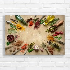 Organic Spices For Flavorful Kitchen Dishes Canvas Print Large Picture Wall Art