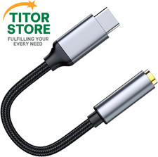 3.5mm 1/8 Inch Aux to USB C Audio Headphone Jack Adapter - Type C/USBC black