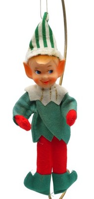 Vintage Elf Pixie Christmas Ornament Japan 9''
