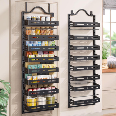 8-Tier over the Door Pantry Organizer, Large 2 in 1 Wall Mount or Hanging Spice