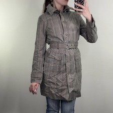 Y2K vintage Koan tartan trench jacket coat lightweight with belt/ hood archive