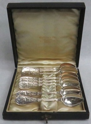 TIFFANY & CO STERLING SILVER AUDUBON JAPANESE 4 1/4'' DEMITASSE SPOONS IN BOX