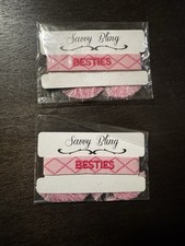 Pink Bestie Friendship Bracelet Custom Embroidery 2 Pack Best Friend Bracelets