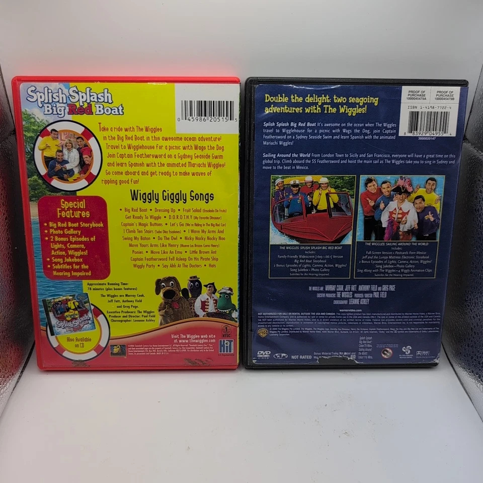 The Wiggles Lot of 4 DVDs Splish Splash Sailing Yule Be Wiggling Yummy Yummy Foto 3 de 4