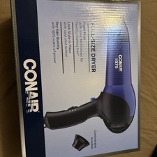 Conair Full Size Hair Dryer Ionic Technology 1875W Cool Shot Button Blue NIB