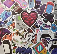 Gamer Stickers Mystery Pack of 5 Random Retro Style Gaming Console Vinyl Decals
