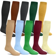 Golf Knickers Colorful Knee High Solid Cotton Socks For Men