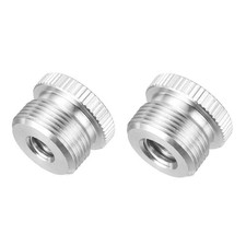 Mic Stand Adapter, Female to Male Aluminum Alloy Silver 2 Pcs