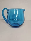 Blenko #3750-L Handblown Glass Pitcher in Aqua - READ