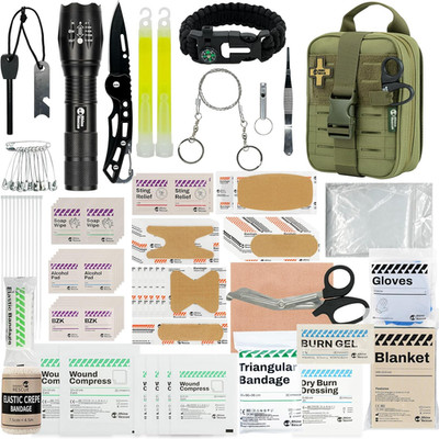 Survival First Aid Kit, HSA/FSA Eligible, Emergency Kit Molle Pouch IFAK Medical
