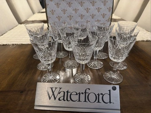 Set of 12 Vintage Waterford Lismore Wine Glasses 5 7/8" Ireland Free Fast Ship !