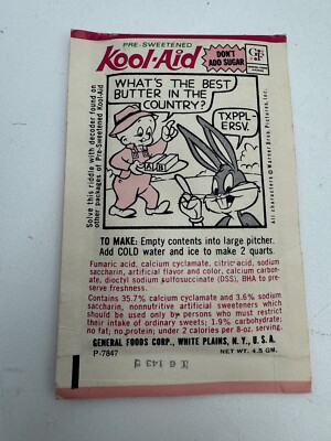 Vintage 1960s Kool-Aid Bugs Bunny Drink Strawberry Imitation
