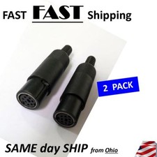 2 PACK --- 7Pin Mini DIN Female Jack With Plastic Handle Connector Soldering