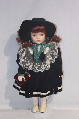 collectors choice porcelain doll green dress Collector's Choice Felicitations porcelain