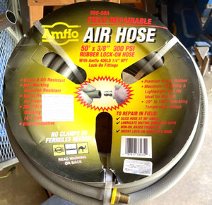 AMFLO 50' x 3/8" Field Repairable Tool Air Hose 555-50A, brand-new/ Made in USA