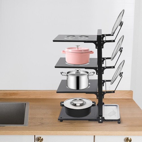 4-tier Modern Pot and Pan Organizing Rack Pot Organizer Kitchen Pot Organizer