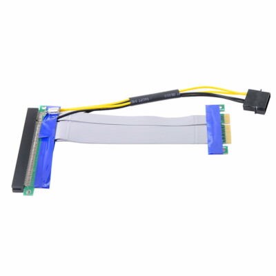 Express PCI-E 4x to 16x Flex Cable Extender Converter Riser Card Adapter
