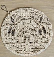 Vintage Glass Seed Beaded Purse Bag Clutch Czechoslovakia