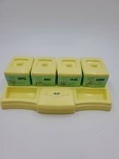 Vintage Clarolyte Plastic Storage Boxes Pins Lotion Swabs Baby Nursery Vanity