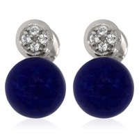 Xen Ohrstecker Mit Lapis Lazuli Und WeißTopas Ca. 2,07 Ct. Rhodiniert