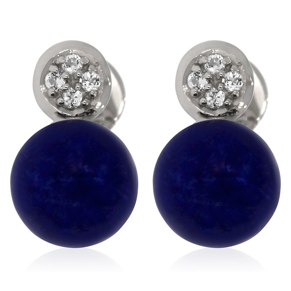 Xen Ohrstecker Mit Lapis Lazuli Und WeißTopas Ca. 2,07 Ct. Rhodiniert-image