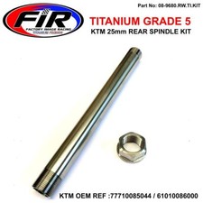 KTM NEW REAR SPINDLE & NUT M25x1.5, TITANIUM GR5 / SX XC SC-F XC-F, 77710085044