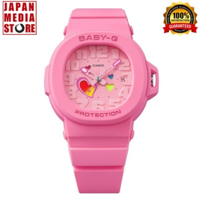 CASIO BABY-G BGA-10-4AJF PLAYFUL HEARTS Pink Color Analog Women Watch NEW BOX