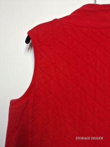 Coldwater Creek Quilted Vest Girls L (14-16) Red Cotton Fleece Lined Full Zip - Picture 7 of 15