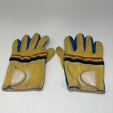 De colección Arco Iris Rayas Cuero Palma Guantes de Trabajo Tejidos Multiusos Unisex Par