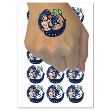 Mermaid and Fish Friend Temporary Tattoo Water Resistant Fake Body Art Set