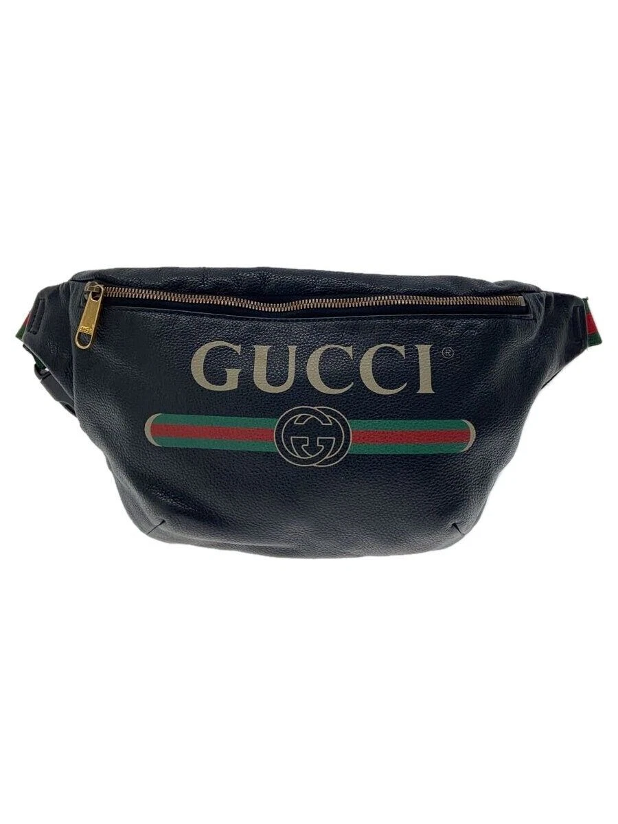 Sac GUCCI taille imprimé cuir noir 493869 Occasion